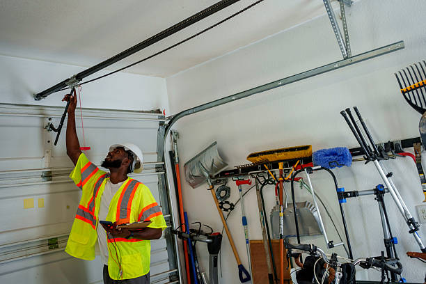 Professional Garage Door Panel Replacement technician working in Folsom, PA